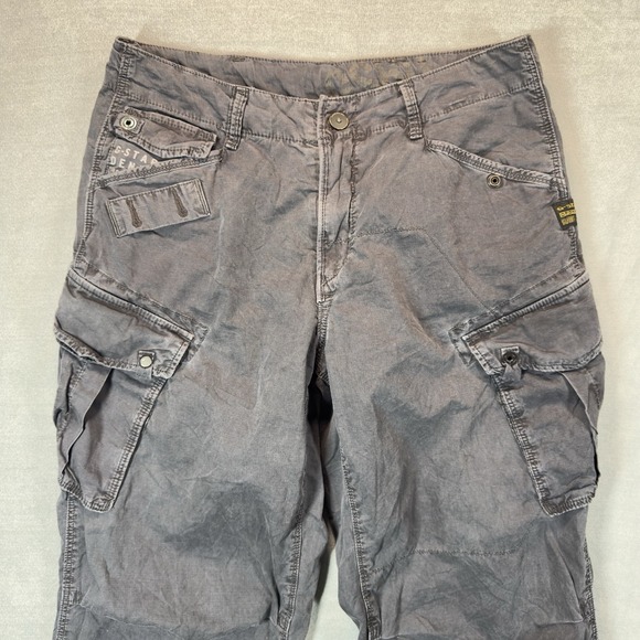 G-Star Raw Rovic Loose Tapered Pants Women 25x27 Gray Tactical Cargo Drawstring - Picture 3 of 16